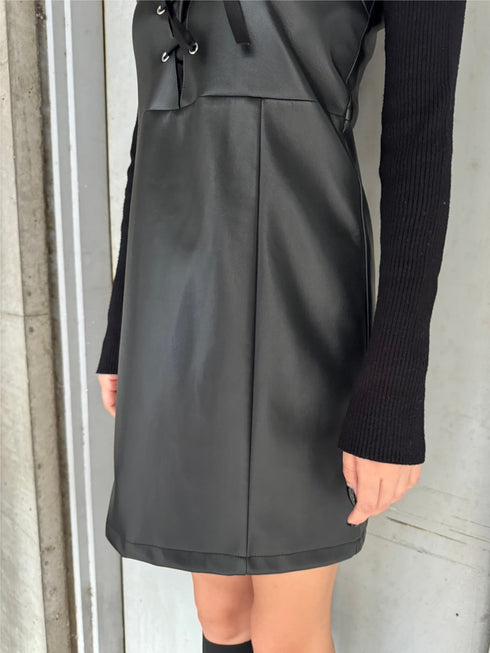 レースアップスリムキャミワンピース