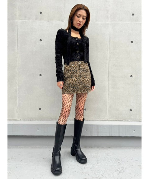 ストール付スクエアネックニットトップス