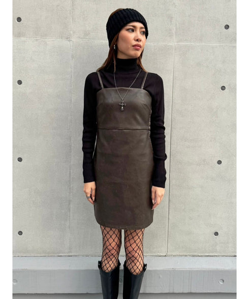 ヴィンテージレザーキャミワンピース