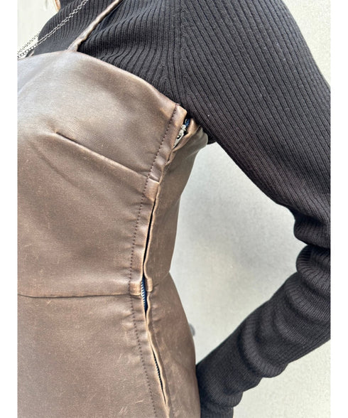 ヴィンテージレザーキャミワンピース