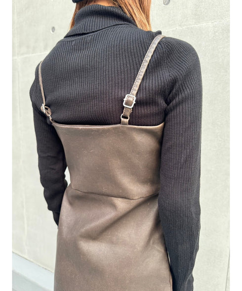 ヴィンテージレザーキャミワンピース