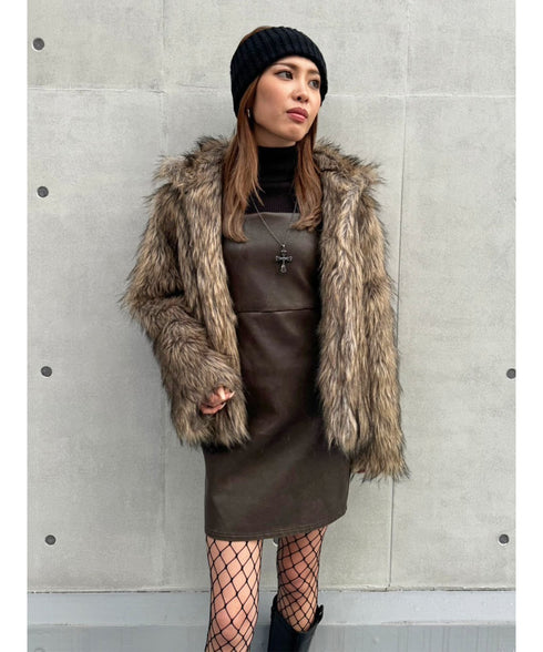 ヴィンテージレザーキャミワンピース