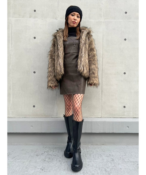 ヴィンテージレザーキャミワンピース