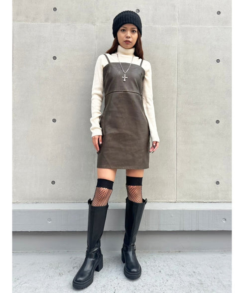 ヴィンテージレザーキャミワンピース