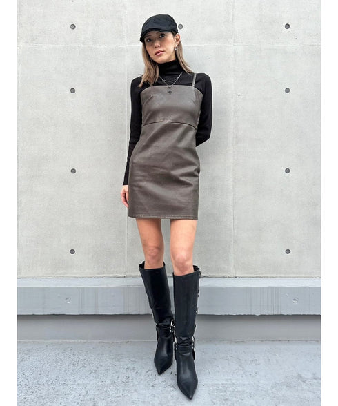 ヴィンテージレザーキャミワンピース