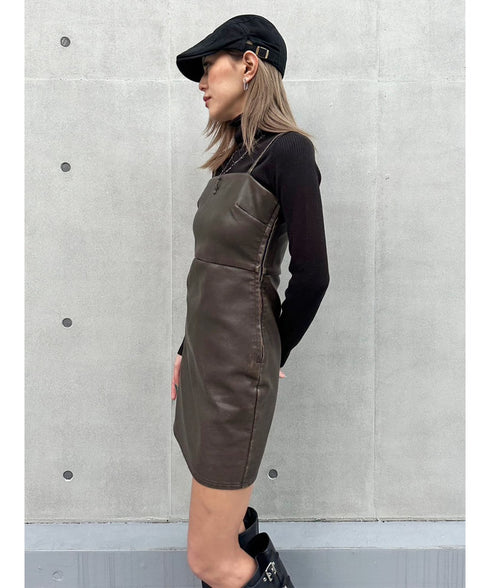 ヴィンテージレザーキャミワンピース