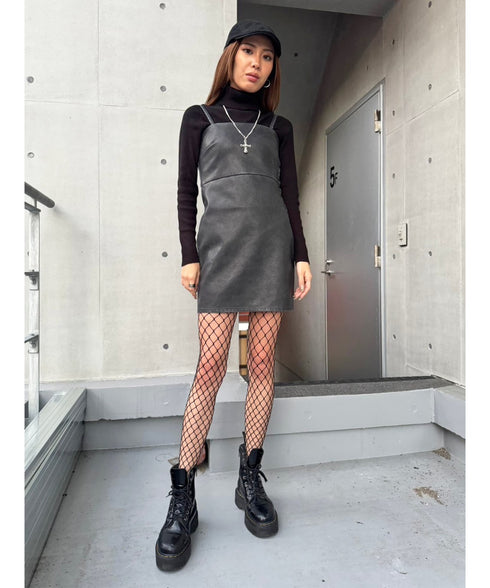 ヴィンテージレザーキャミワンピース