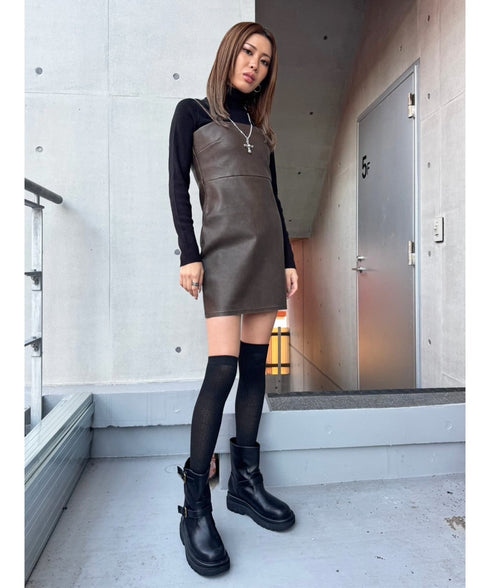 ヴィンテージレザーキャミワンピース