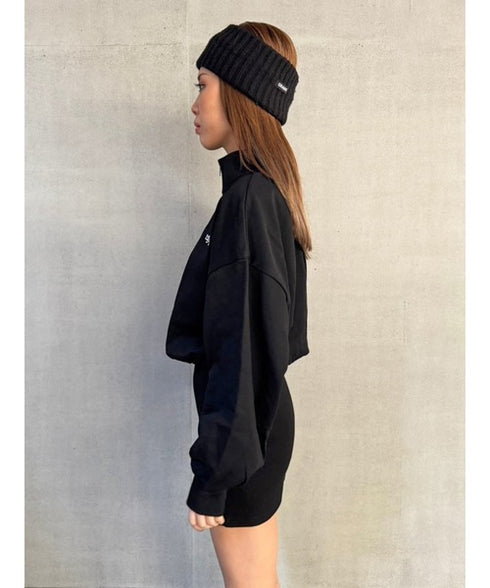 ハーフZIP裏毛ミニワンピース