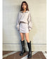 ハーフZIP裏毛ミニワンピース