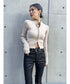 2パターン編地デザインニットTOP