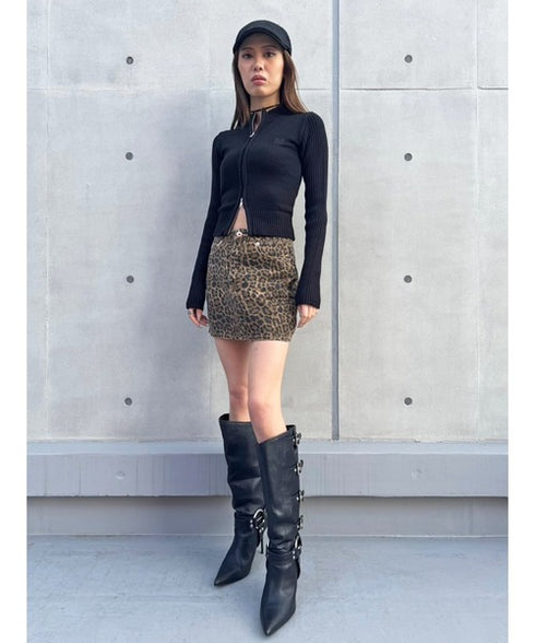 2パターン編地デザインニットTOP