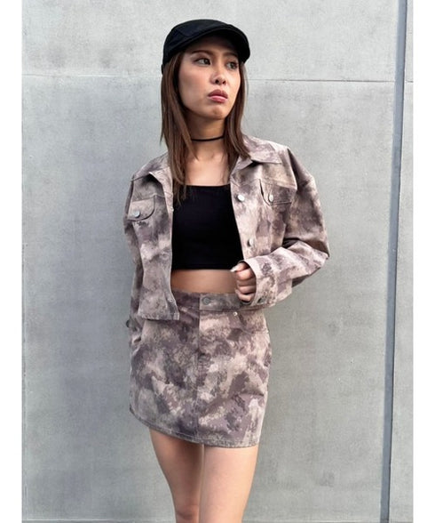 ニュアンス柄ミニスカート