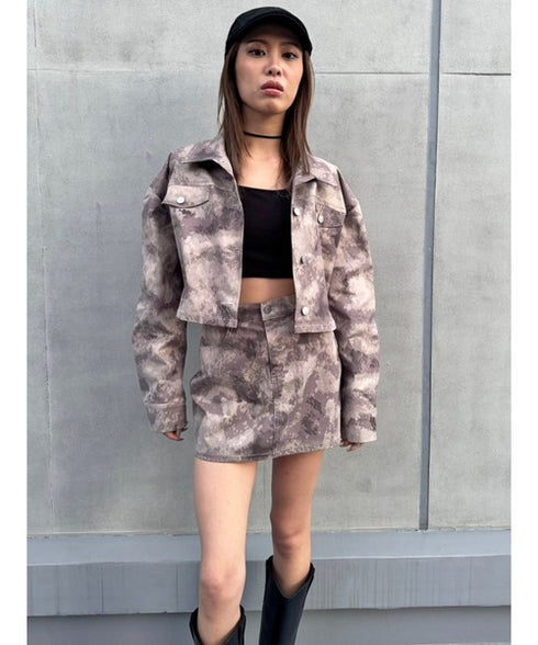 ニュアンス柄ミニスカート