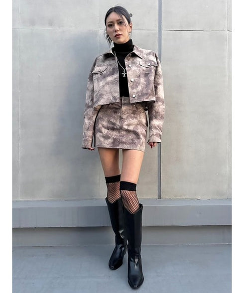 ニュアンス柄ミニスカート