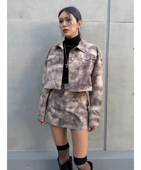 ニュアンス柄ミニスカート