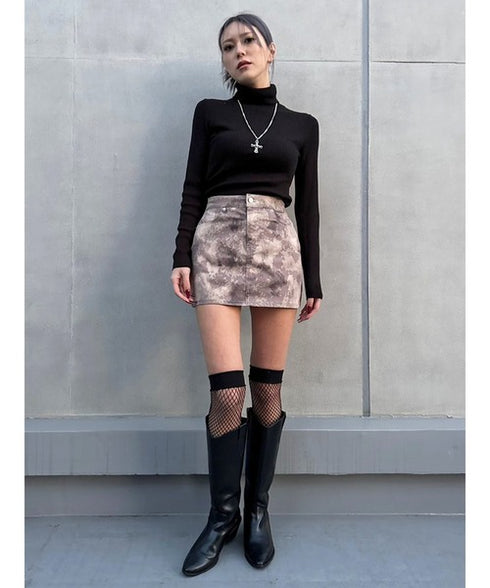 ニュアンス柄ミニスカート