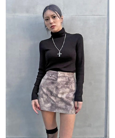 ニュアンス柄ミニスカート