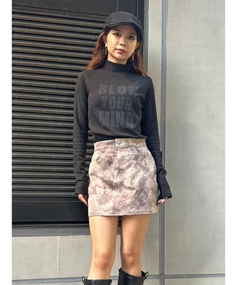 ニュアンス柄ミニスカート