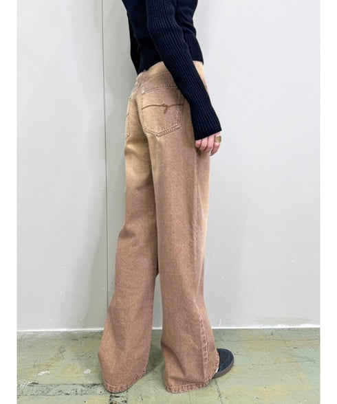 ヴィンテージライク加工ワイドパンツ