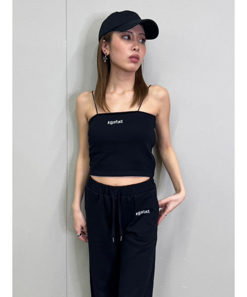 ロゴ刺繍スウェットキャミトップ