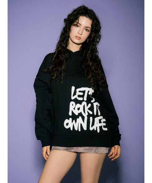 裾ロゴ裏毛トップ