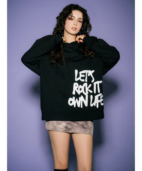 裾ロゴ裏毛トップ