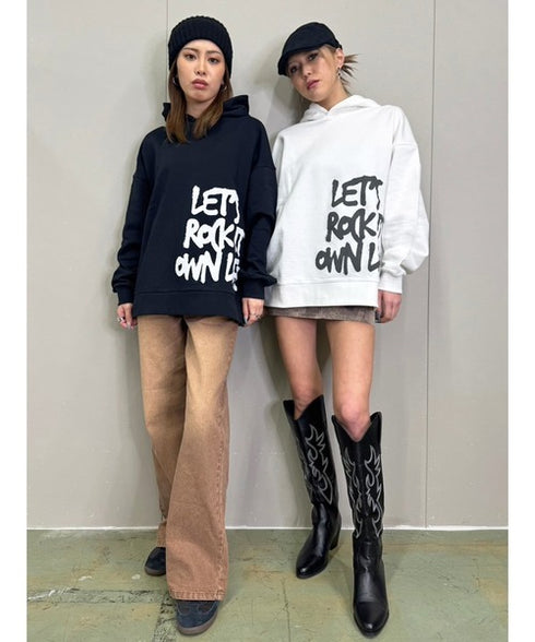 裾ロゴ裏毛トップ