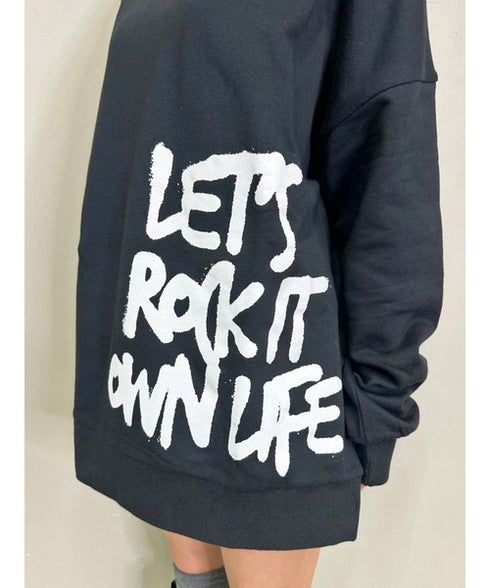 裾ロゴ裏毛トップ