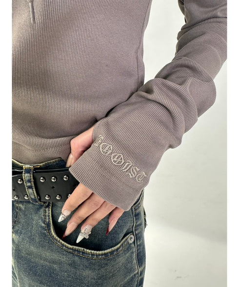 レースアップフードトップ