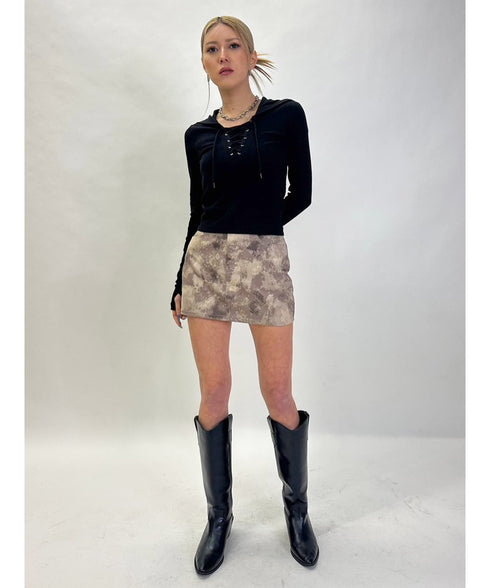 レースアップフードトップ