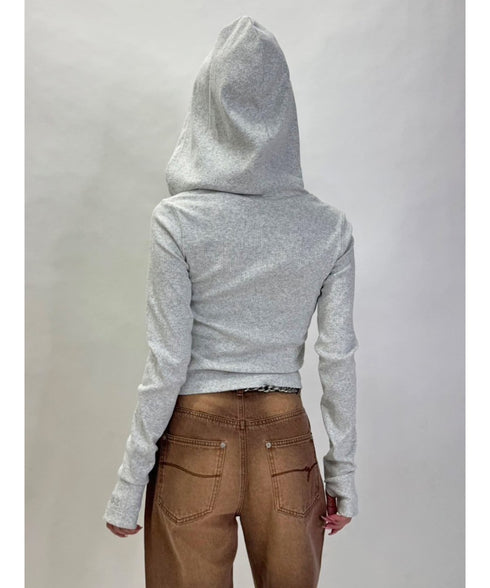 レースアップフードトップ