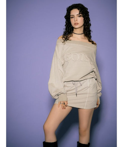 加工裏毛ミニスカート