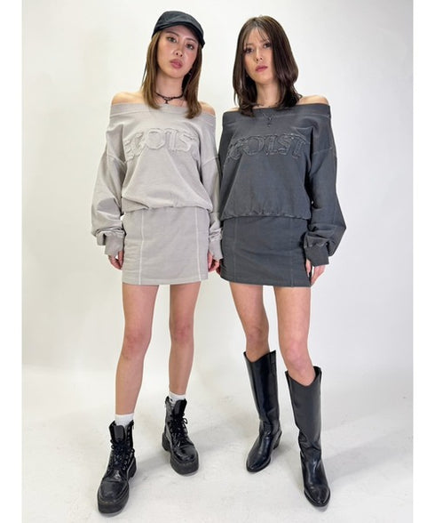 加工裏毛ミニスカート