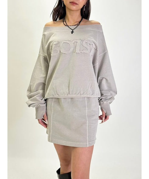 加工裏毛ミニスカート