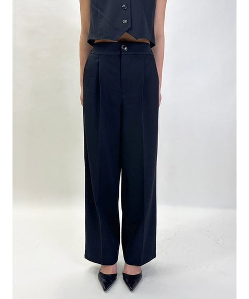 マーブル釦ワイドパンツ