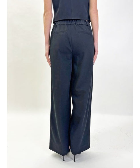 マーブル釦ワイドパンツ