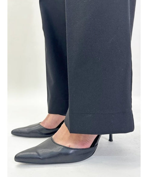 マーブル釦ワイドパンツ