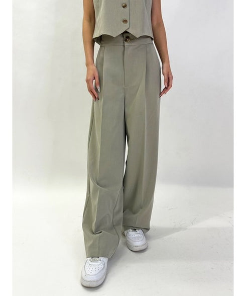 マーブル釦ワイドパンツ