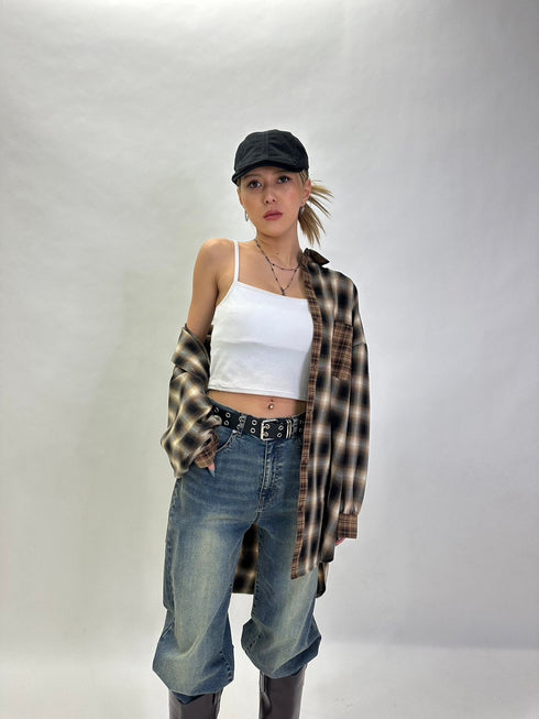 2パターンチェックオーバーシャツ