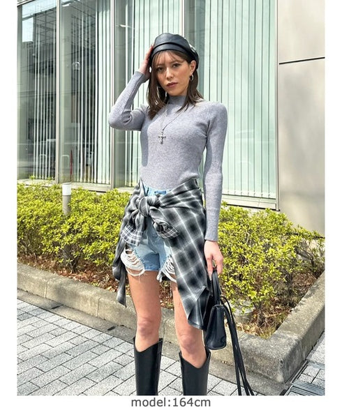 ハイダメージデニムショートパンツ