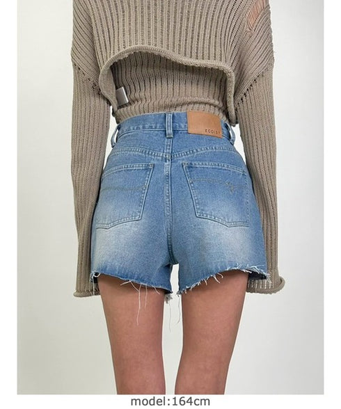 ハイダメージデニムショートパンツ