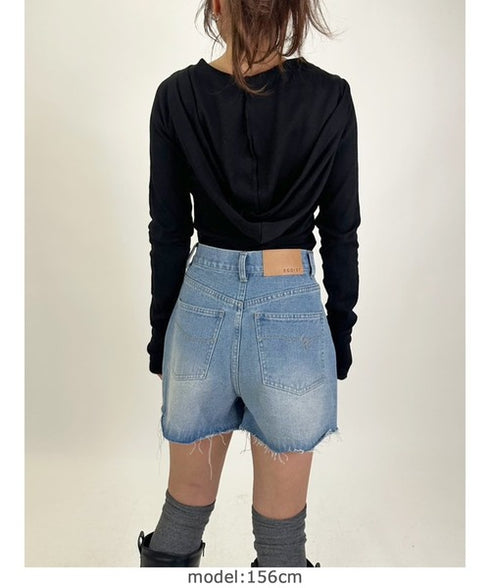 ハイダメージデニムショートパンツ