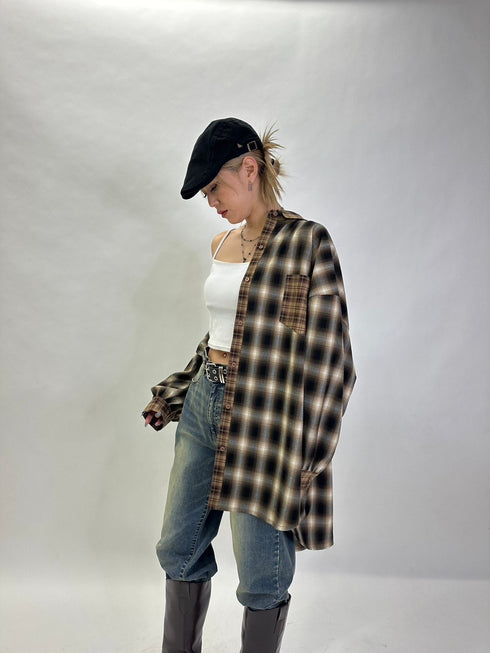 2パターンチェックオーバーシャツ