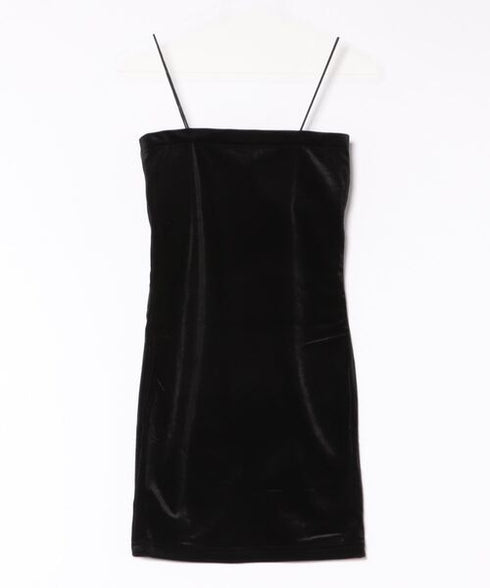 ラメ刺繍ベロアキャミワンピース