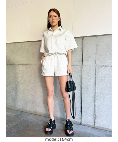 ラガーシャツ半袖オールインワン