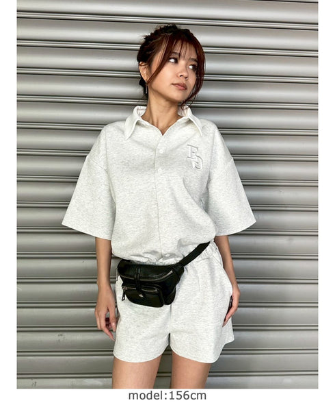 ラガーシャツ半袖オールインワン