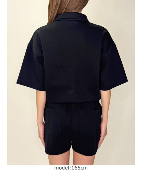 ラガーシャツ半袖オールインワン