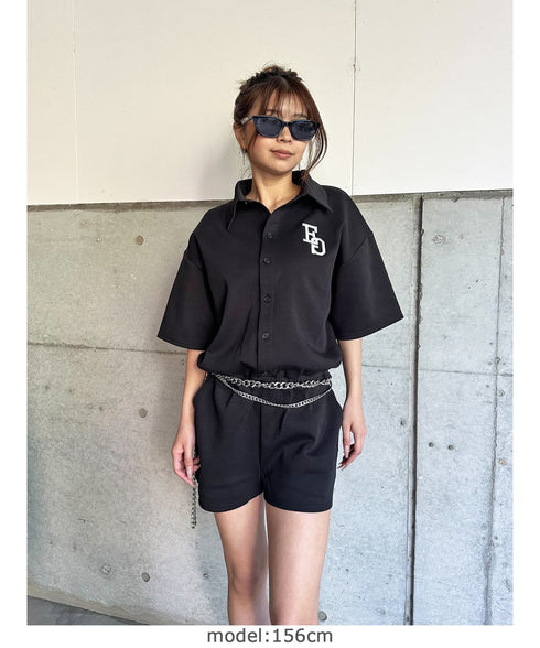 ラガーシャツ半袖オールインワン