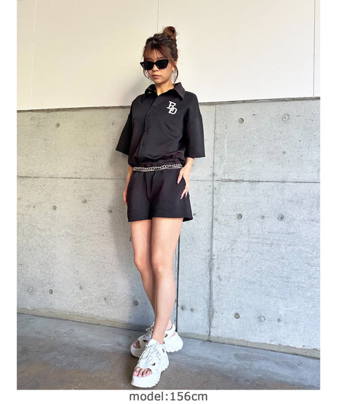 ラガーシャツ半袖オールインワン